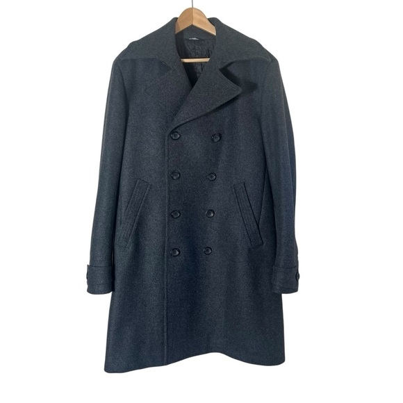 D&G x DOLCE & GABBANA Y2K Double Breasted Long Wool Coat Jacket Peacoat - Picture 7 of 15